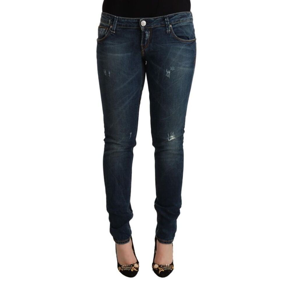 Acht Blue Washed Low Waist Slim Fit Denim Women's Jeans